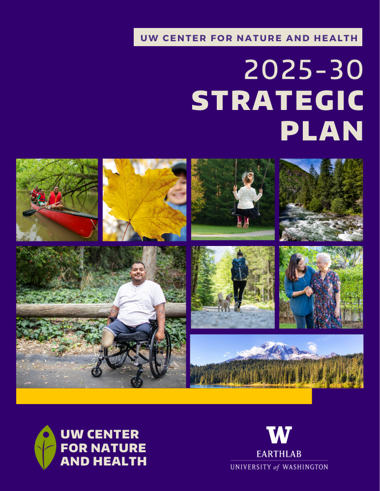 Nature and Health Strategic Plan A collage of people spending time in nature and images of nature